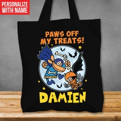 Premium XL Personalized Dog Man Black Halloween Bag