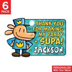 Dog Man Party PERSONALIZED Thank You Tags - 6 Pk