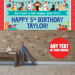 Dog Party PERSONALIZED Giant Vinyl Keepsake Banner 2