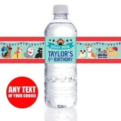Dog Party 2 PERSONALIZED VINYL Bottle Labels - 10 PK
