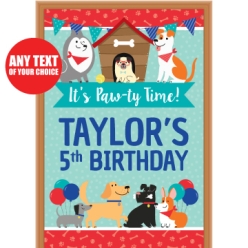 Dog Party PERSONALIZED Giant Vinyl Keepsake Door Sign 2