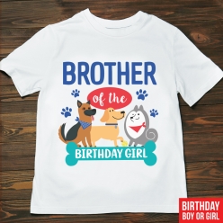 Dog Party Brother of the Birthday Child T-shirt