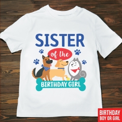 Dog Party Sister of the Birthday Child T-shirt