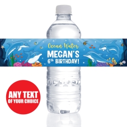 Dolphin PERSONALIZED VINYL Bottle Labels - 10 PK