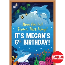 Dolphin PERSONALIZED Giant Vinyl Keepsake Door Sign