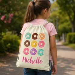 Donut Pack Personalized Drawstring Backpack