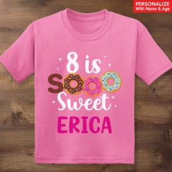 55% OFF: Donut Personalized Birthday Pink T-shirt