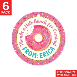 Donut PERSONALIZED Thank You Tags - 6 Pk