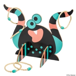 Doodle Monster Wooden Ring Toss Game