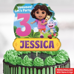 Dora PERSONALIZED Name & Age Cake Topper