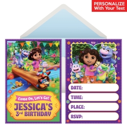 *Dora Fun 3D PERSONALIZED Invitations - 8 Pack