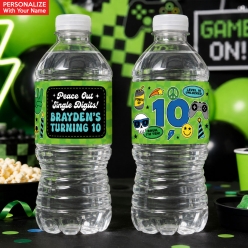 10th Birthday Boy PERSONALIZED VINYL Bottle Labels - 10 PK