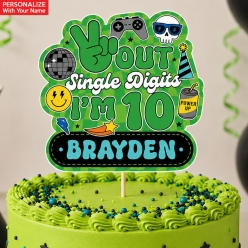 10th Birthday Boy PERSONALIZED Cake Pick Topper
