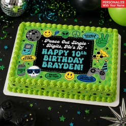 10th Birthday Boy Double Digits Personalized Cake Edible Icing
