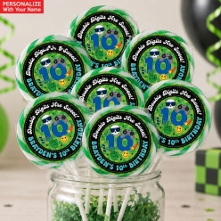10th Birthday Boy PERSONALIZED Lollipops - 12 Pk