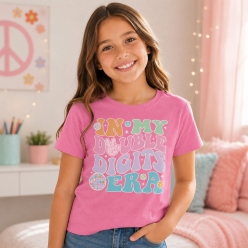 Double Digit Era Groovy 10th Birthday Pink T-shirt