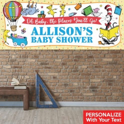 Dr Seuss Baby Shower PERSONALIZED Giant Vinyl Keepsake Banner