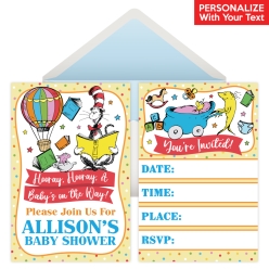 Dr Seuss Baby Shower Shower PERSONALIZED Invitations - 8 Pk