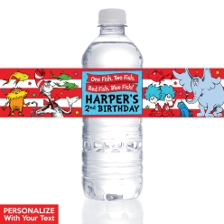 Dr. Seuss PERSONALIZED VINYL Bottle Labels - 10 PK