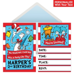 Dr. Seuss PERSONALIZED Invitations - 8 Pk