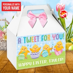60% OFF:PERSONALIZED Large Easter Chicks Gable Box