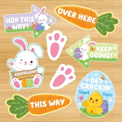 60% OFF: Easter Egg Hunt Vinyl Floor Decals - 8pcs