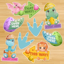 60% OFF: Easter Egg Hunt Dino Vinyl Floor Decals - 8pcs