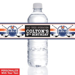 Edmonton Oilers PERSONALIZED VINYL Bottle Labels - 10 PK