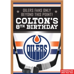 Edmonton Oilers PERSONALIZED Giant Vinyl Keepsake Door Sign
