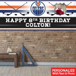 Edmonton Oilers PERSONALIZED PHOTO Vinyl Keepsake Banner