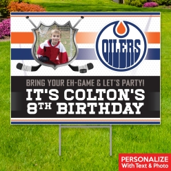 34% OFF: Edmonton Oilers Photo PERSONALIZED Yard Sign