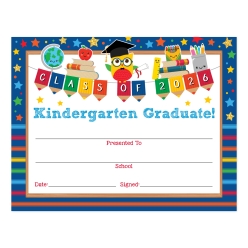 Kindergarten 2026 Owl Graduation Certificate