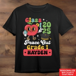 55% OFF: Class of 2025 Elementary Grad Personalized Black Tshirt