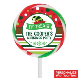 Christmas Elf PERSONALIZED Lollipops - 12 Pk