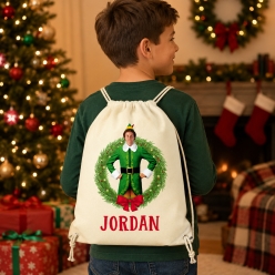 Buddy Elf Personalized Drawstring Backpack