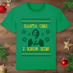 Buddy the Elf Stitched Christmas Green T-shirt
