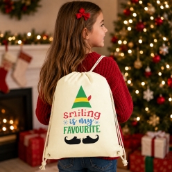 Elf Smiling's My Favourite Drawstring Backpack