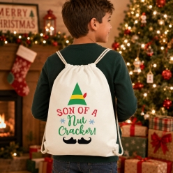 Elf Son of a Nutcracker Drawstring Backpack