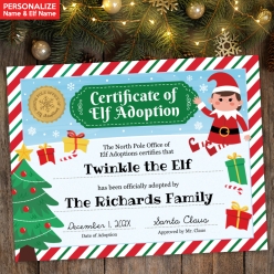 PERSONALIZED Elf Magical Girl Adoption Certificate