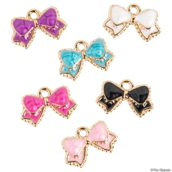 Bow Charms Colourful Assortment-60Pk