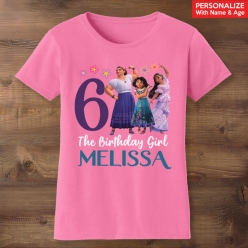 55% OFF: Encanto Birthday Girl Personalized Name Pink T-shirt