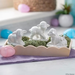 Enchanted Garden Ceramic Lamb Figures-3Pk