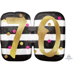 40% OFF: Pink & Gold 70th Birthday 25