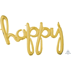 30% OFF: Happy Gold Script Phrase 39