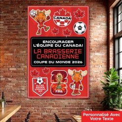 World Cup Soccer Canada PERSONALIZED Vinyl Door Sign - French