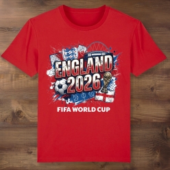 England World Cup Soccer Red T-shirt