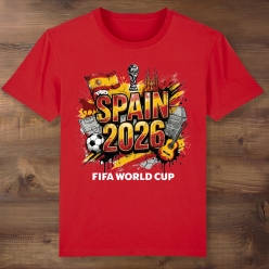 Spain World Cup Soccer Red T-shirt