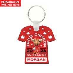 Soccer Team Canada Maple Moose Wood Personalized Keychain