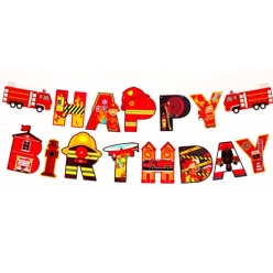 Firefighter Die Cut 7 Foot Birthday Banner