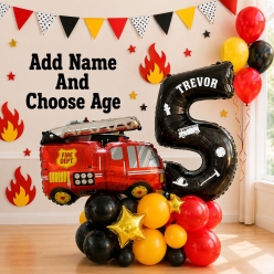 FireFighter Airfill Personalized Balloon Column